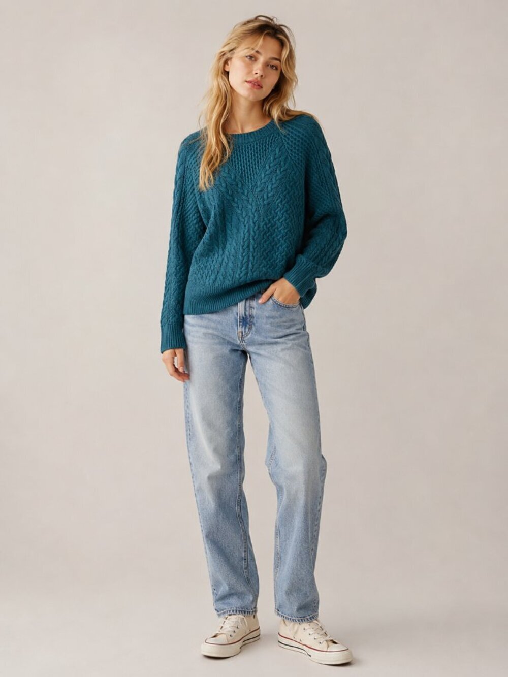 2/$30 Banana Republic Mixed Cable-knit Pullover Sweater Deep Marine XS #A2276